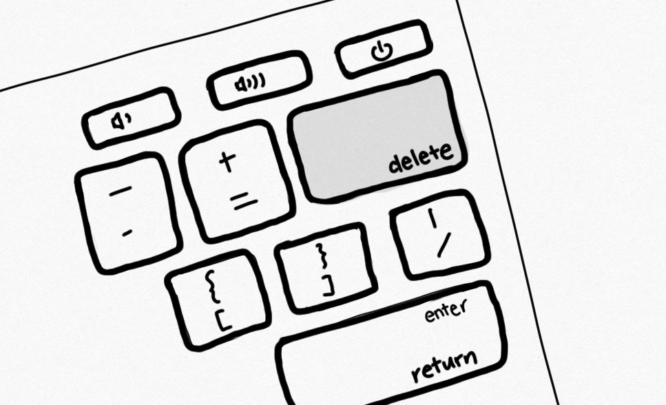 An abstract image illustrating the delete key on a keyboard