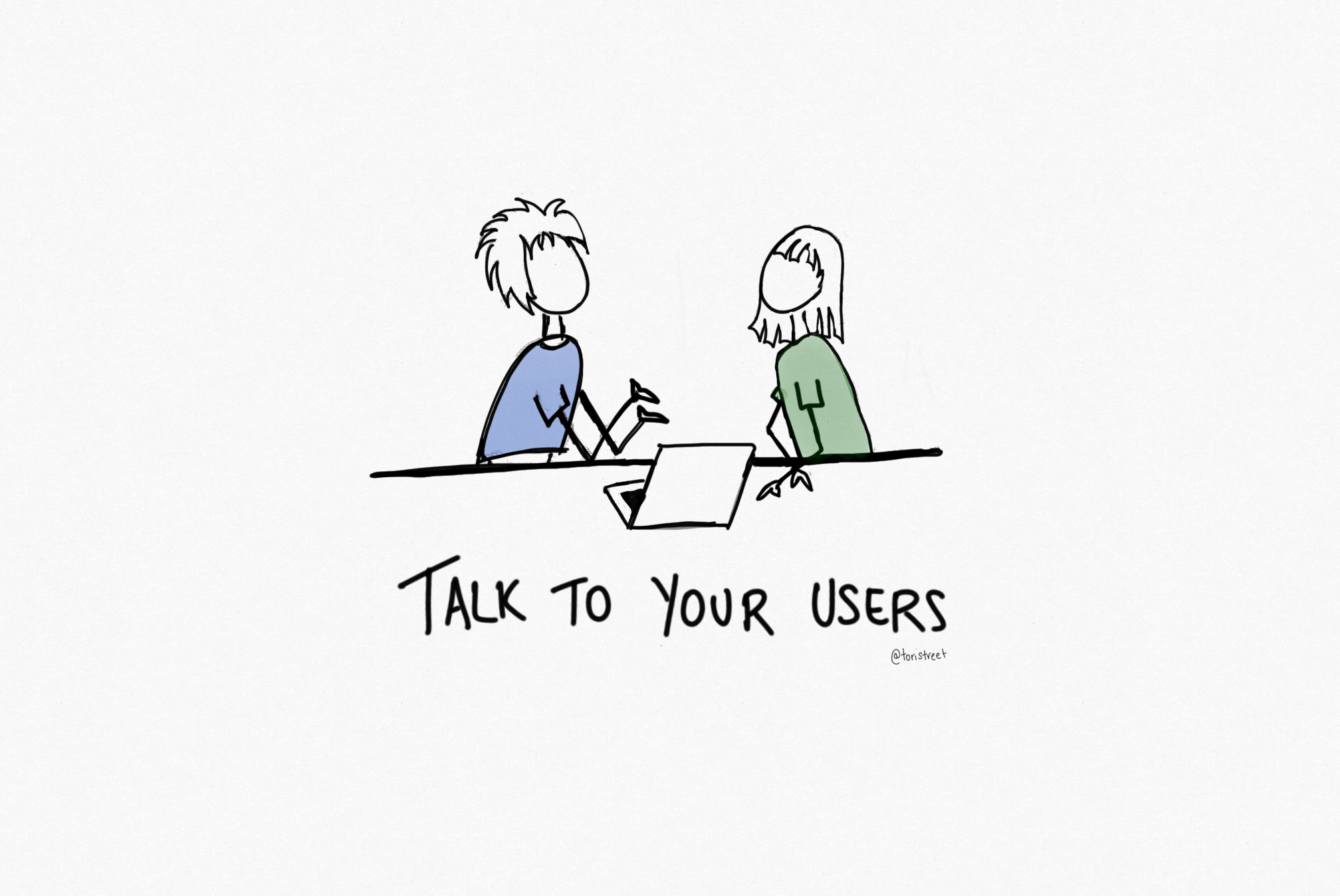 An abstract image saying talk to your users