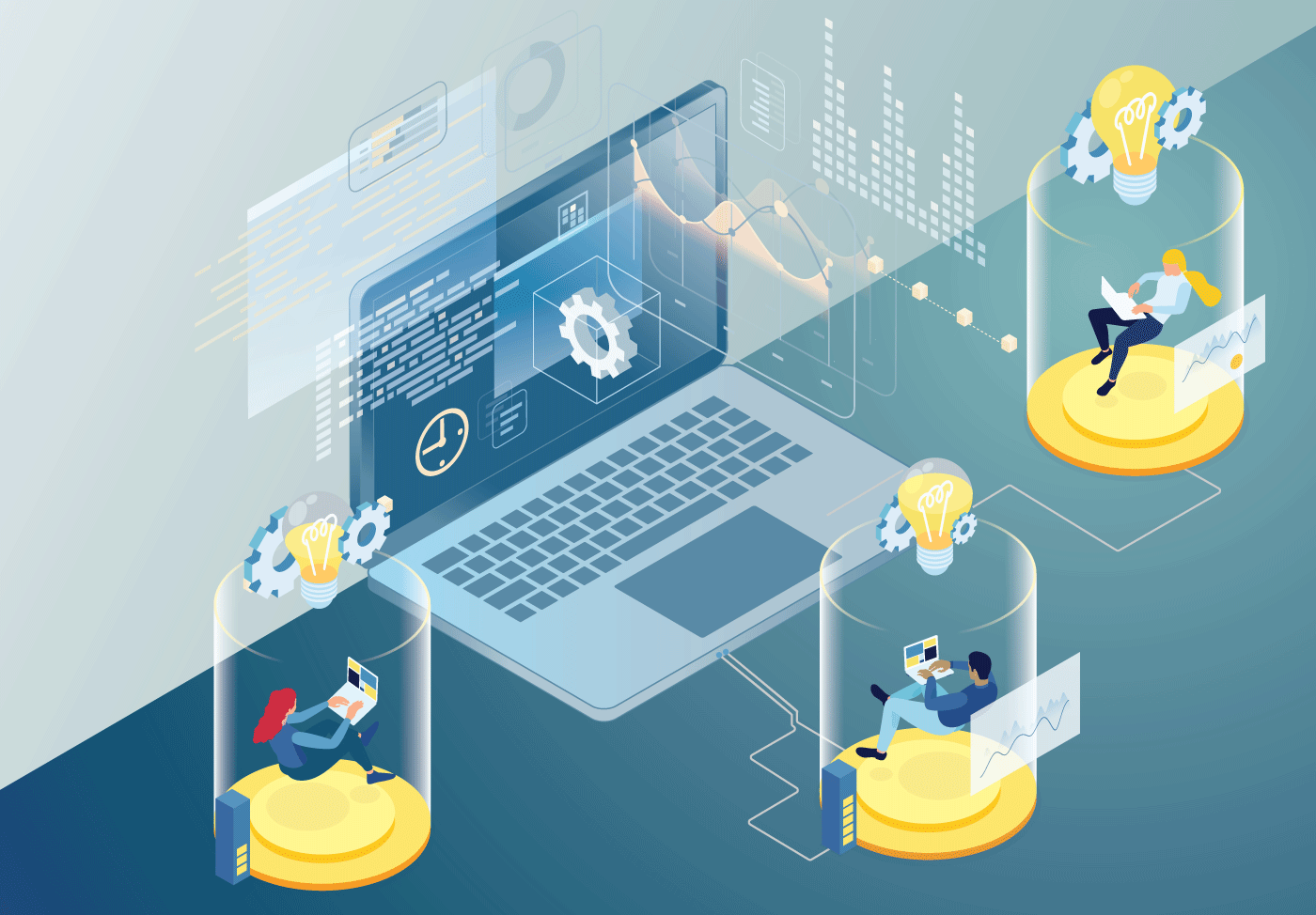 An abstract image illustrating website development