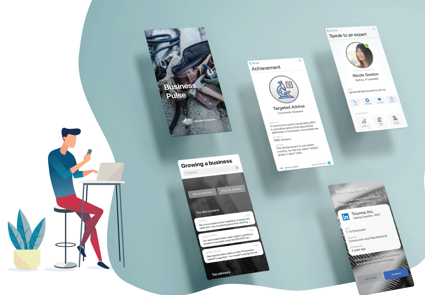 An abstract image illustrating business pulse mobile prototypes