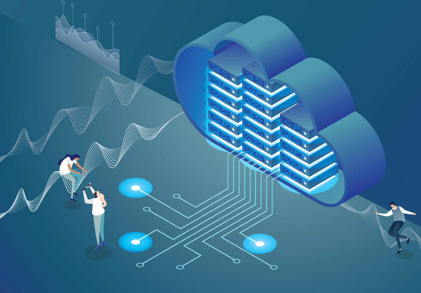 An abstract image illustrating digital technology